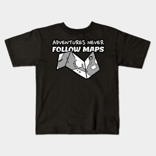 adventures never follow maps Kids T-Shirt